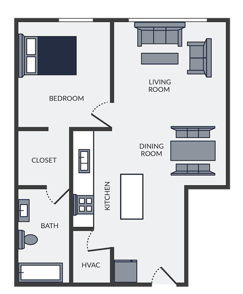 a floor plan of a bedroom apartment
